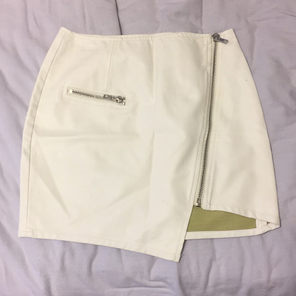 White leather skirt